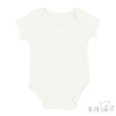 BS4600-MA-36: Marshmallow Ribbed Bodysuit (3-6 Months)